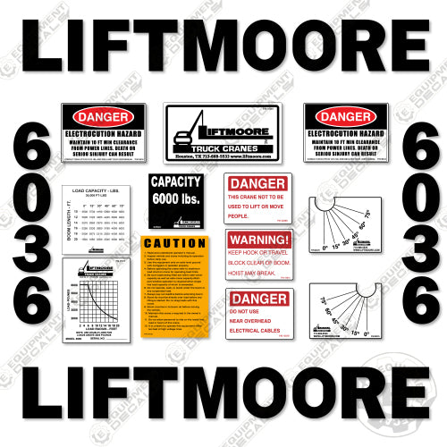 Fits Liftmoore 6036 Decal Kit Crane Truck – Equipment Decals
