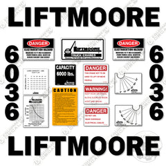 Fits Liftmoore 6036 Decal Kit Crane Truck