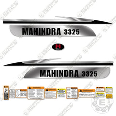 Fits Mahindra 3325 Decal Kit Tractor (Metallic Silver/Black)