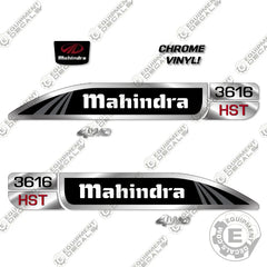 Fits Mahindra 3616 HST Decal Kit Tractor (Chrome/Black)