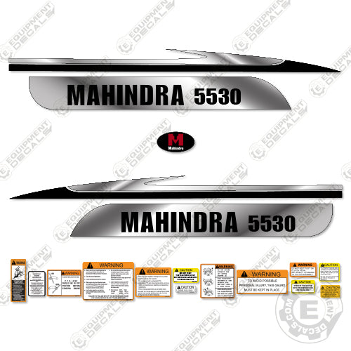 Fits Mahindra 5530 Decal Kit Tractor (Metallic Silver/Black)