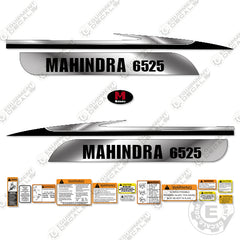 Fits Mahindra 6525 Decal Kit Tractor (Metallic Silver/Black)