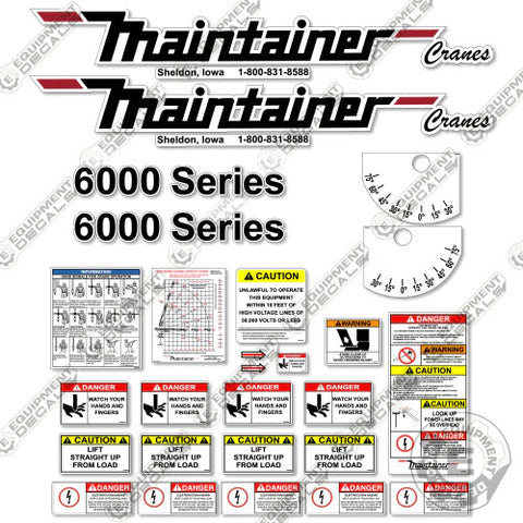 Fits Maintainer 6000 Decal Kit - Crane Safety