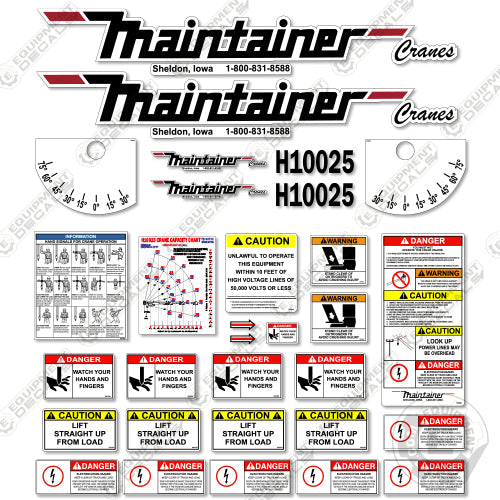 Fits Maintainer H10025 Decal Kit - Crane Safety
