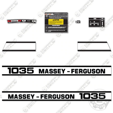 Fits Massey Ferguson 1035 Decal Kit Tractor Hood