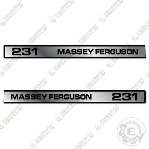 Fits Massey Ferguson 231 Tractor Decal Kit - Silver Metallic!