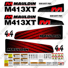 Fits Mauldin M413XT Decal Kit Motor Grader With Safety Stickers