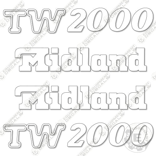 Fits Midland TW2000 Decal Kit Side Dump Trailer – Equipment Decals