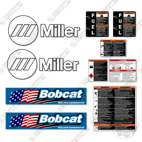 Fits Bobcat Miller 225 Decal Kit Generator Welder