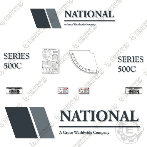 Fits National 500C Boom Crane Decal Kit