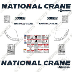 Fits National Crane 500E2 Decal Kit