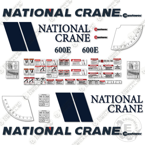 Fits National Crane 600E Decal Kit