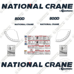 Fits National Crane 800D Decal Kit
