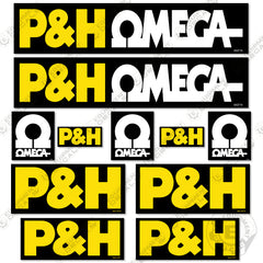 Fits P&H Omega 18 Decal Kit Rough Terrain Crane