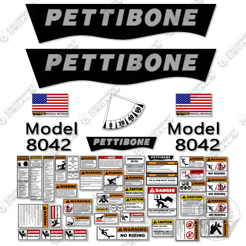 JLG 8042 Telehandler Decal Kit - Full Warning Sticker Set With Logos (Aftermarket)