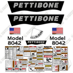 Fits Pettibone 8042 Decal Kit Full Set Telehandler - Gray