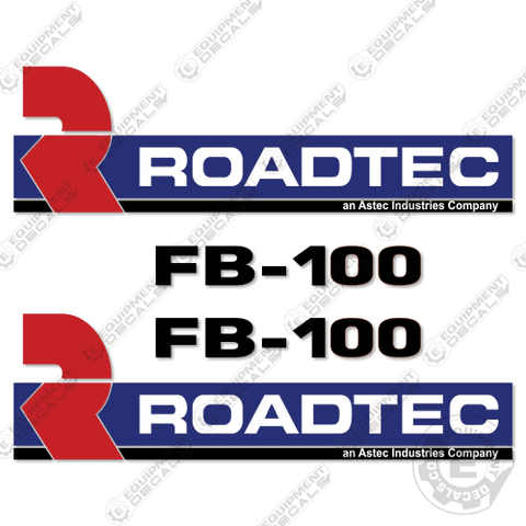 Fits Roadtec FB-100 Decal Kit Front Broom Sweeper
