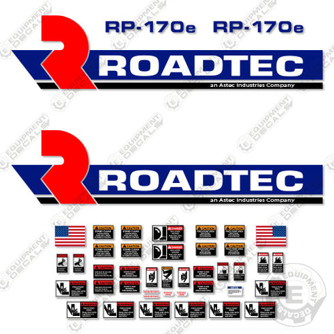 Fits Roadtec RP-170E Decal Kit Asphalt Paver