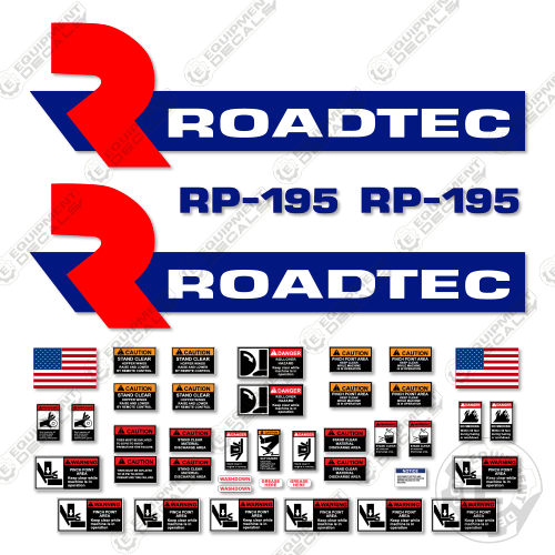 Fits Roadtec RP195 Decal Kit Asphalt Paver – Equipment Decals