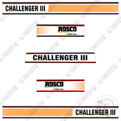 Fits Rosco Challenger III Road Sweeper Decal Kit