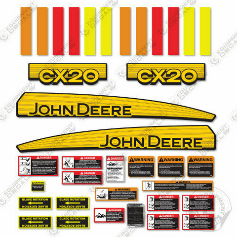 Fits John Deere CX20 Decal Kit Rotary Cutter
