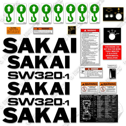Fits Sakai SW320-1 Decal Kit Roller