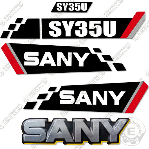 Fits Sany SY35U Mini Excavator Decal Replacement Kit