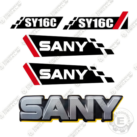 Fits Sany SY16C Mini Excavator Decal Replacement Kit