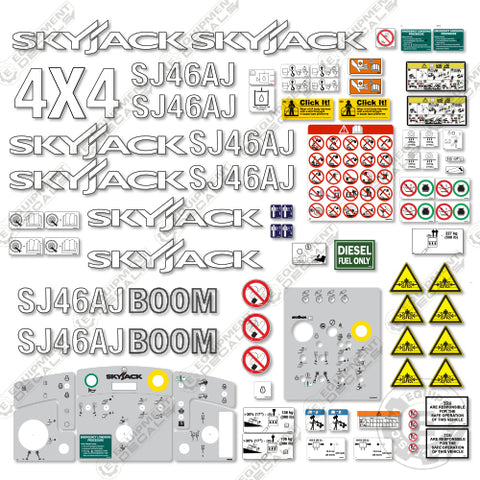Fits SkyJack SJ46AJ Decal Kit Boom Lift