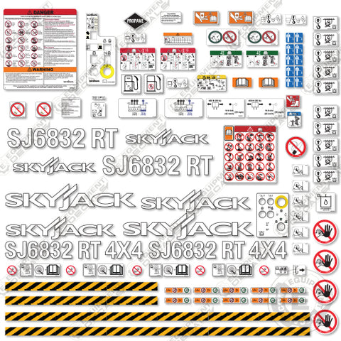 Fits SkyJack SJ6832RT Decal Kit Scissor Lift