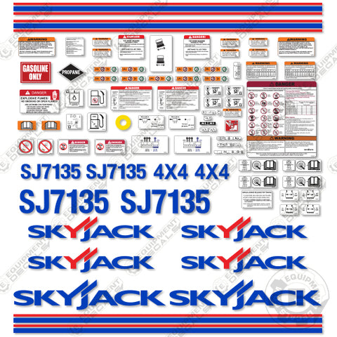 Fits SkyJack SJ7135 Decal Kit Scissor Lift