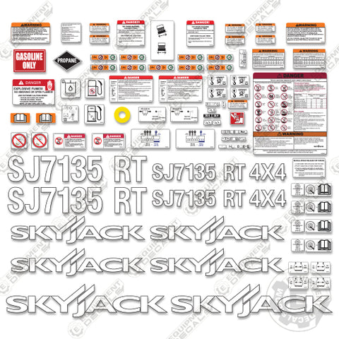 Fits SkyJack SJ7135RT Decal Kit Scissor Lift