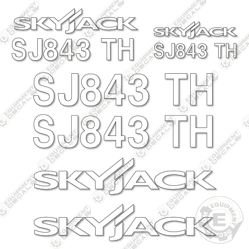 Fits SkyJack SJ843TH Decal Kit Telehandler (White Cut ONLY)