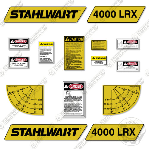 Fits Stahlwart 4000LRX Decal Kit Crane Truck