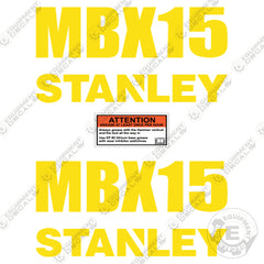 Fits Stanley MBX-15 Decal Kit Hydraulic Hammer