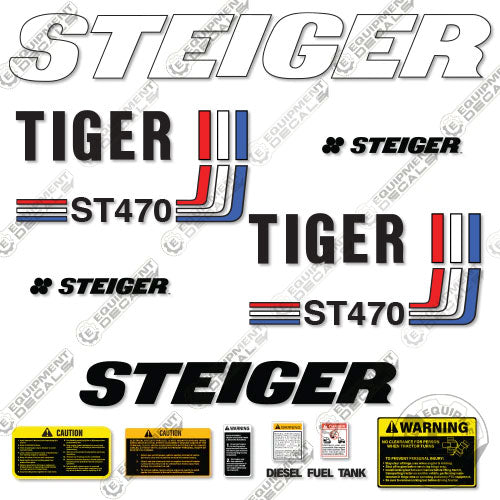 Steiger Signs Fits Steiger Tiger ST470 Decal Kit Tractor – Equipment Decals
