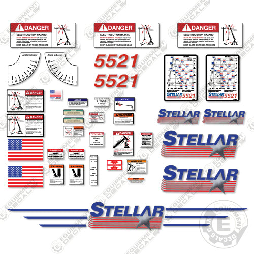 Fits Stellar 5521 Decal Kit Crane Truck