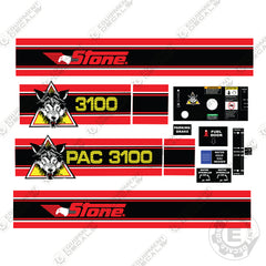 Fits Stone Wolfpac 3100 Vibratory Roller Full Decal Kit