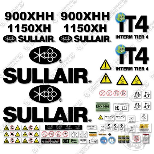Fits Sullair 900XHH 1150XH Tier 4 Decal Kit Air Compressor