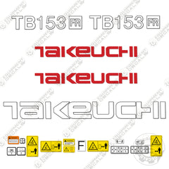 Fits Takeuchi TB153FR Decal Kit Mini Excavator