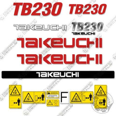 Fits Takeuchi TB 230 Mini Excavator Decals Equipment Decals TB230 TB-230