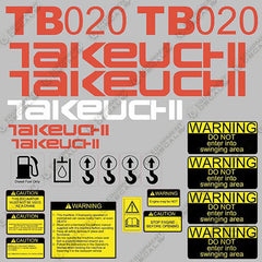 Fits Takeuchi TB 020 Mini Excavator Decals Equipment Decals