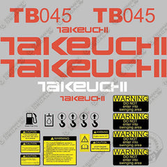 Fits Takeuchi TB 045 Mini Excavator Decals Equipment Decals