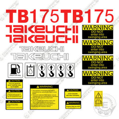 Fits Takeuchi TB 175 Mini Excavator Decals Equipment Decals