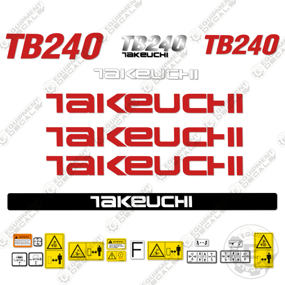 Fits Takeuchi TB 240 Mini Excavator Decals Equipment Decals