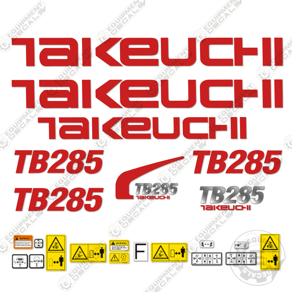 Fits Takeuchi TB 285 Mini Excavator Decals Equipment Decals