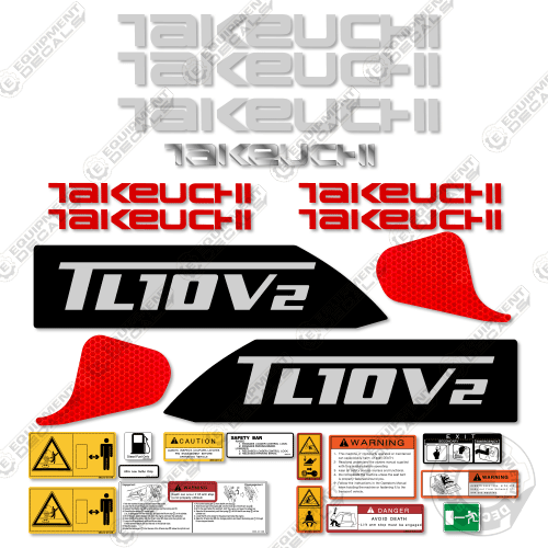 Fits Takeuchi TL10V2 Decal Kit Skid Steer Loader