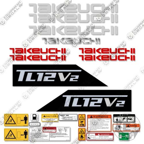 Fits Takeuchi TL12V2 Decal Kit Skid Steer Loader