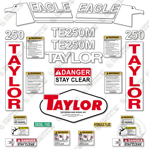 Fits Taylor TE250M Decal kit Forklift
