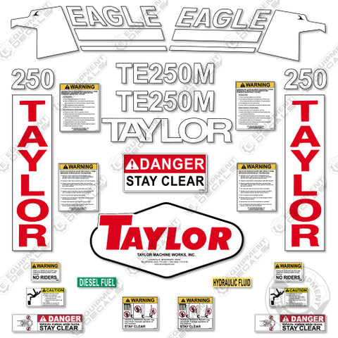 Fits Taylor TE250M Decal kit Forklift